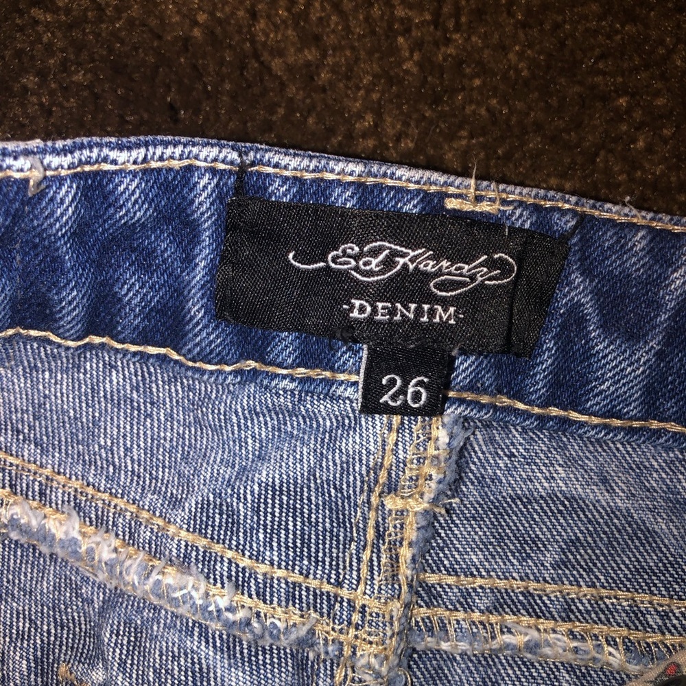 Ed Hardy Blue Denim Jeans with Colorful Tiger & Snake Graphic - Picture 6 of 6